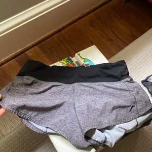 Lululemon gray speckled shorts